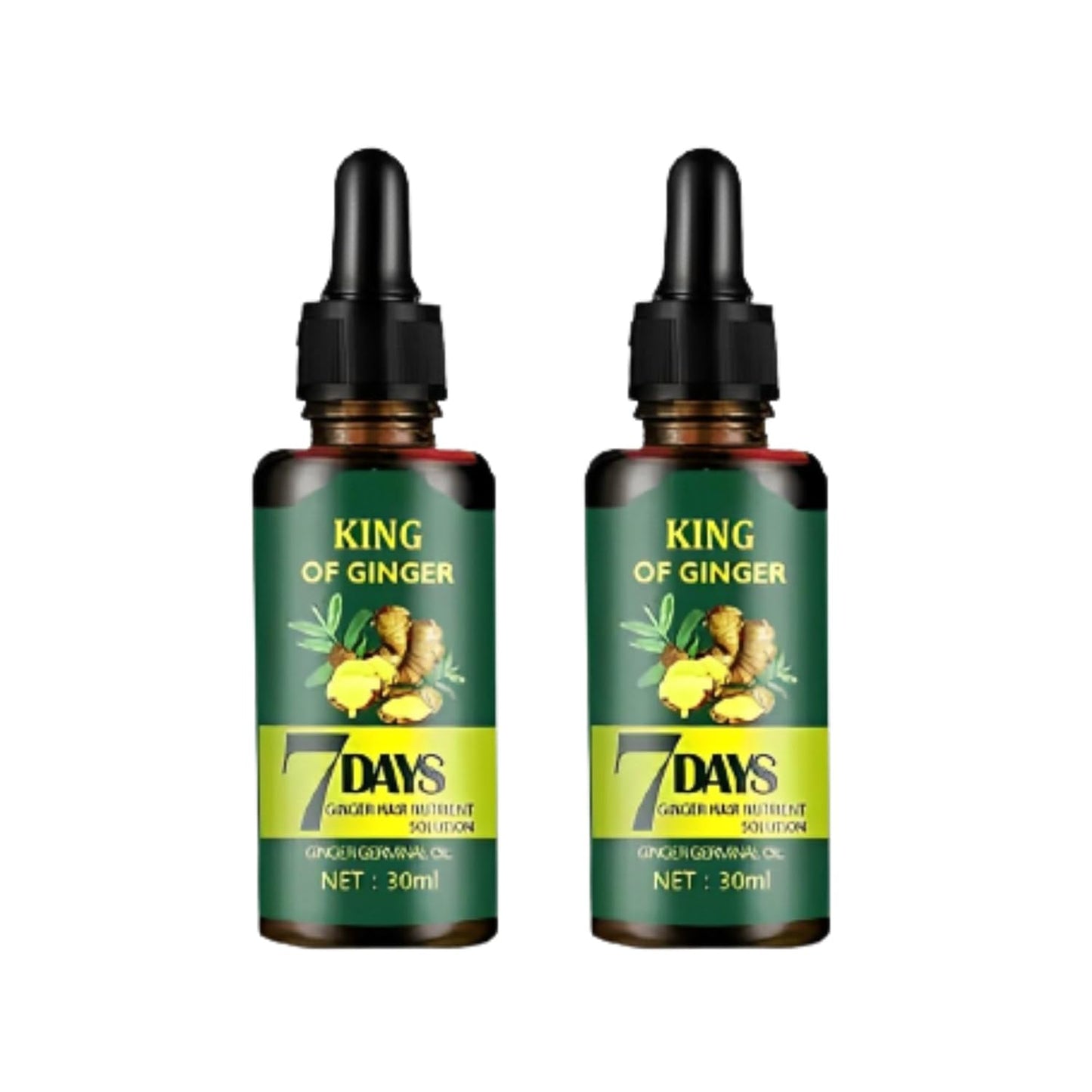 Ginger Germinal Oil, Ginger Hair Growth Oil, Ginger Essential Oil Stop Hair Loss, Supports Healthy Hair, Thinning Hair Treatment Hair Growth Oil for Women & Men 30ML (Pack of 2)