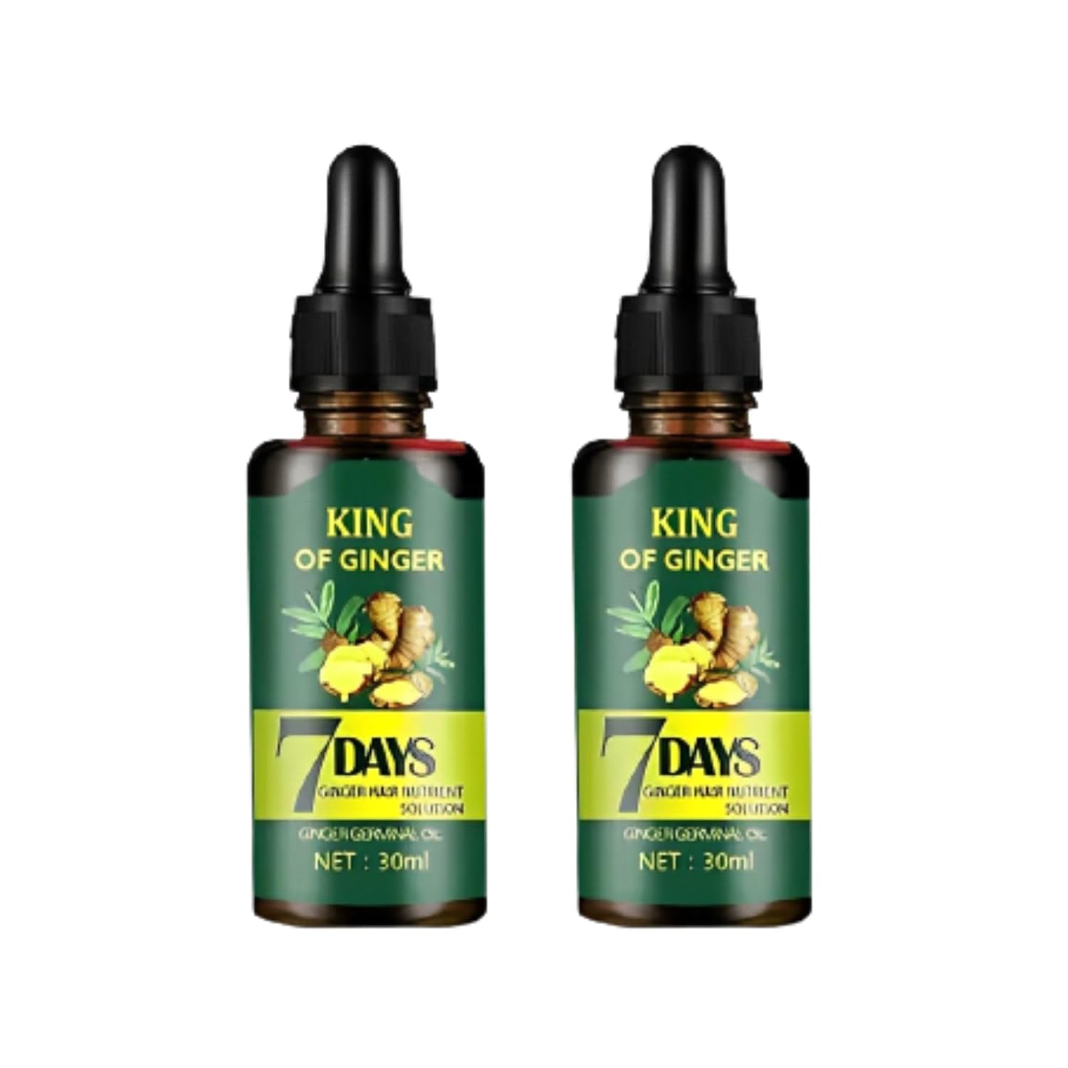 Ginger Germinal Oil, Ginger Hair Growth Oil, Ginger Essential Oil Stop Hair Loss, Supports Healthy Hair, Thinning Hair Treatment Hair Growth Oil for Women & Men 30ML (Pack of 2)