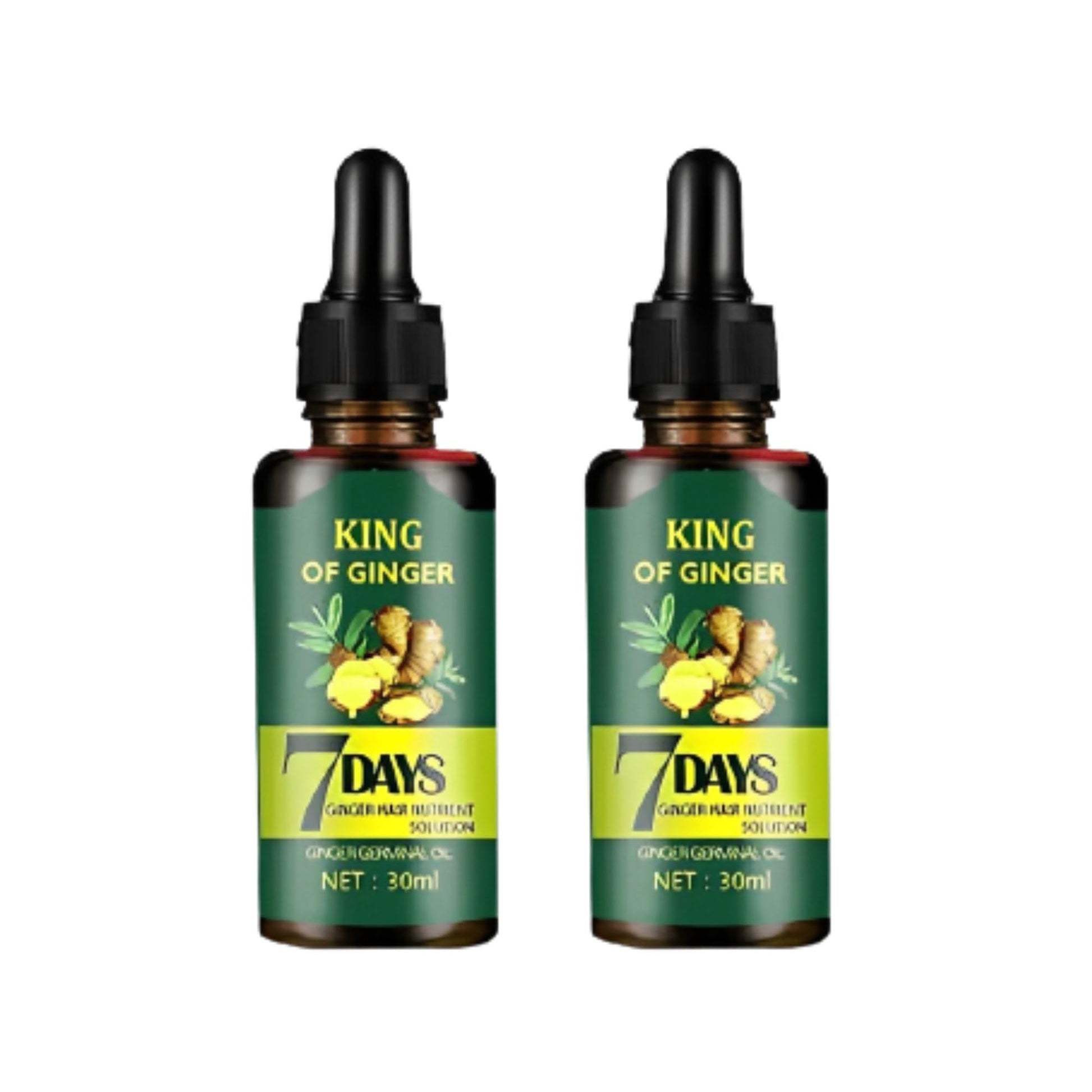 Ginger Germinal Oil, Ginger Hair Growth Oil, Ginger Essential Oil Stop Hair Loss, Supports Healthy Hair, Thinning Hair Treatment Hair Growth Oil for Women & Men 30ML (Pack of 2)