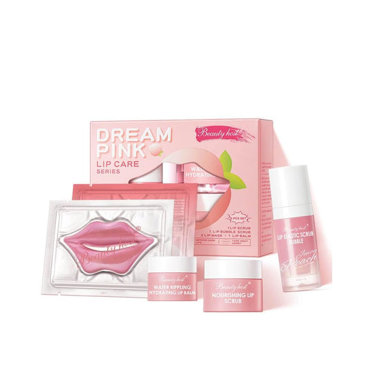 4-in-1 Lip Care Kit – Balm, Scrub, Bubble & Overnight Mask for Soft Lips
