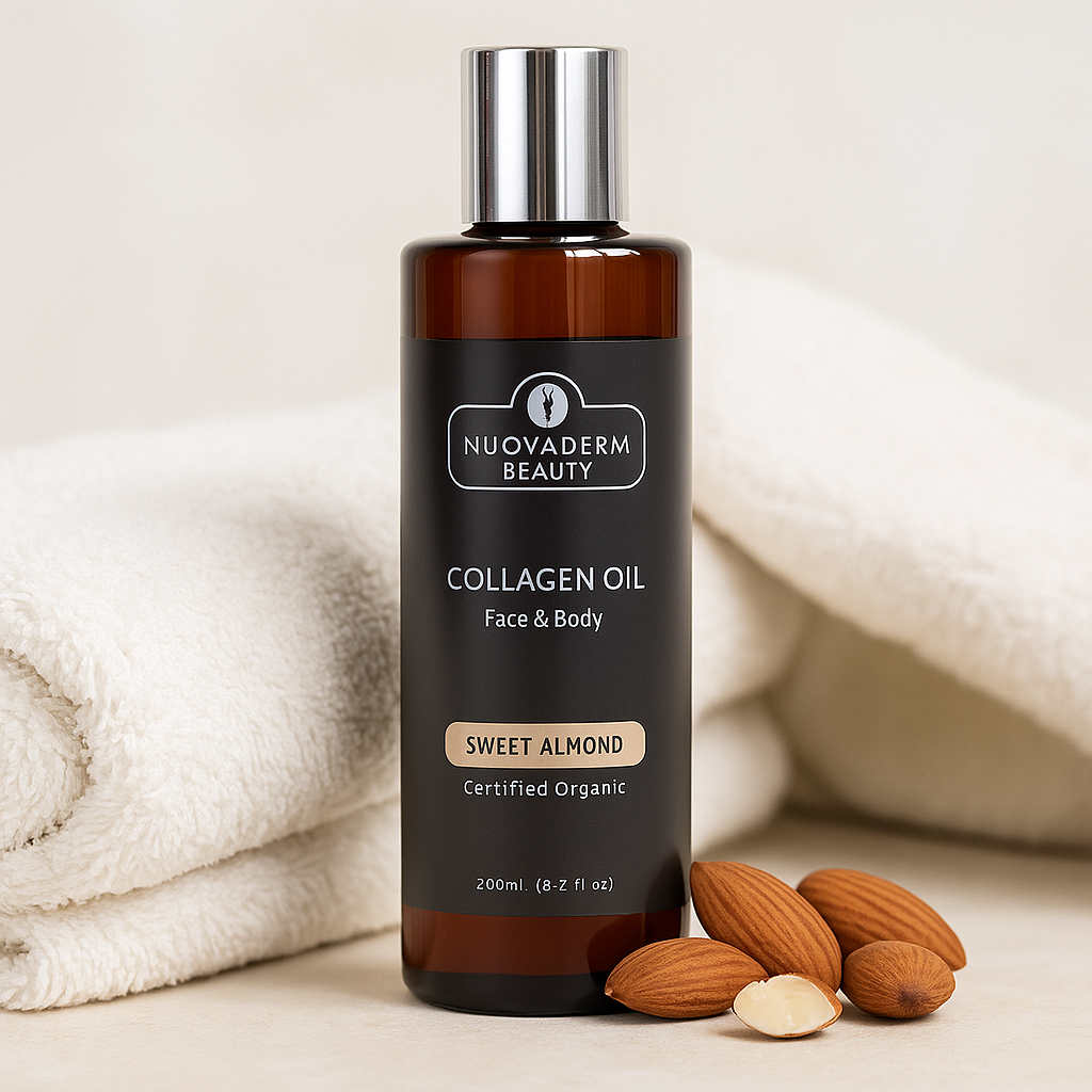 Certified Organic Sweet Almond Oil I Collagen & Hyaluronic